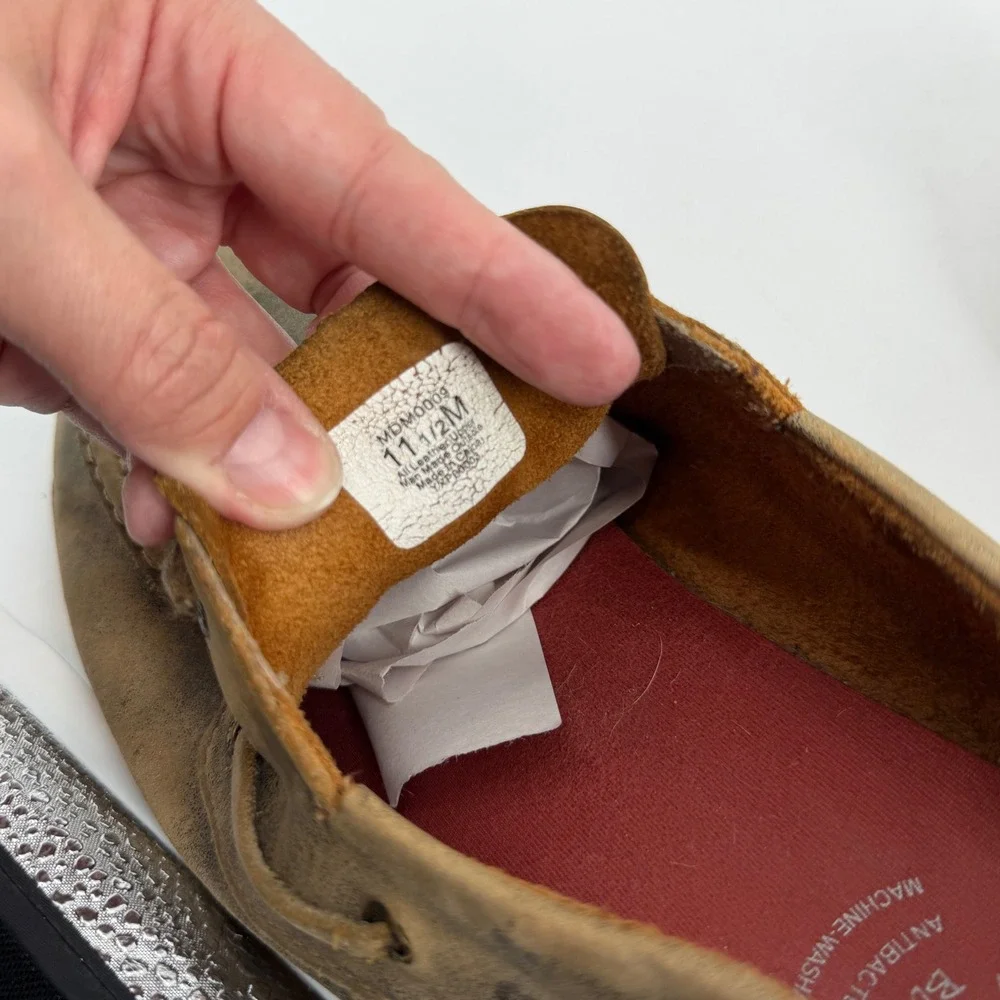 Twisted‎ X Mens Brown Distressed Leather Driving Loafers Boat Shoes 11.5 M